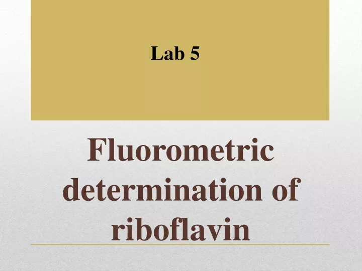 fluorometric determination of riboflavin