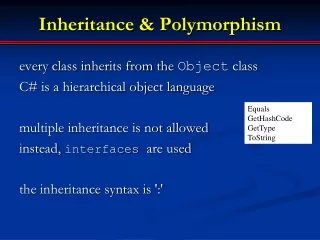 Inheritance &amp; Polymorphism