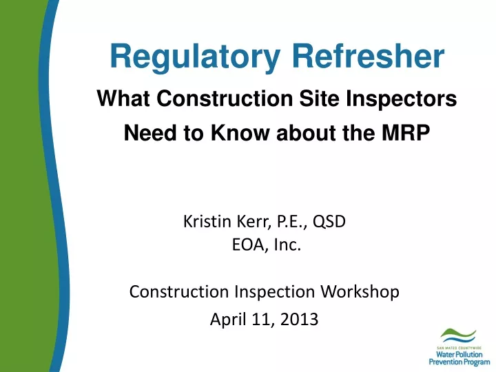 regulatory refresher what construction site inspectors need to know about the mrp