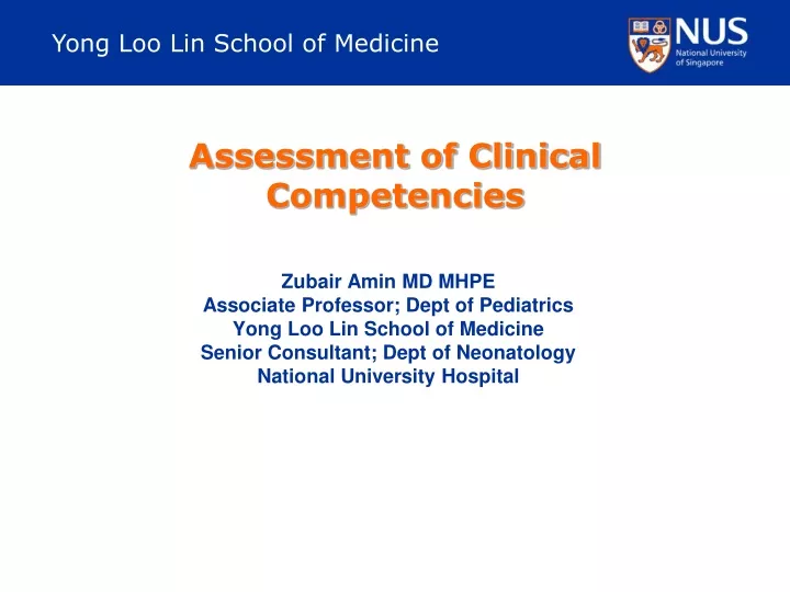 assessment of clinical competencies