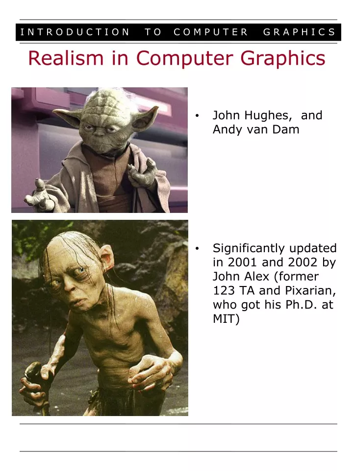 realism in computer graphics