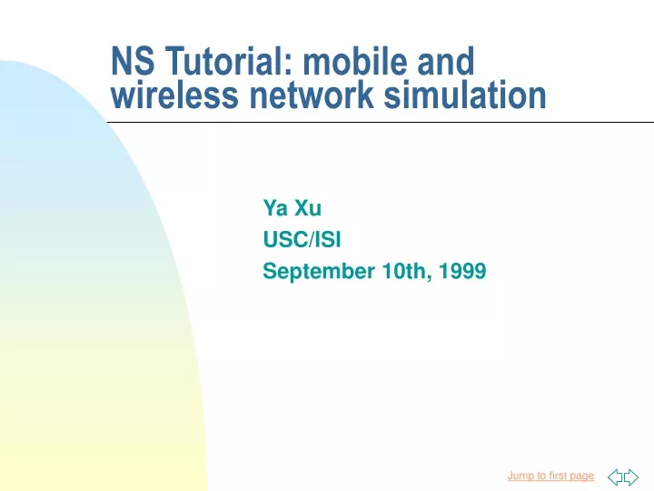 ns tutorial mobile and wireless network simulation
