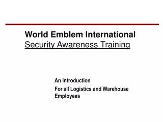 World Emblem International  Security Awareness Training
