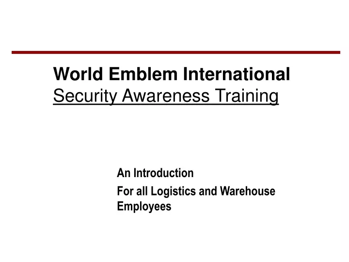 world emblem international security awareness training
