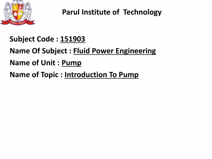 parul institute of technology