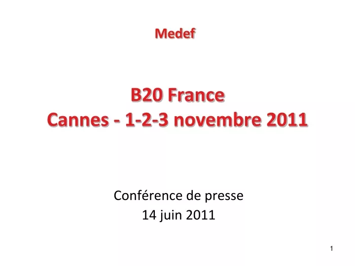 b20 france cannes 1 2 3 novembre 2011