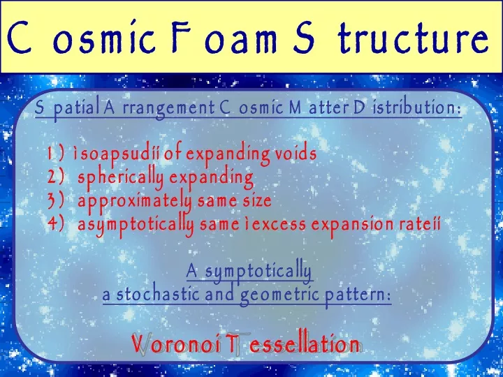 cosmic foam structure