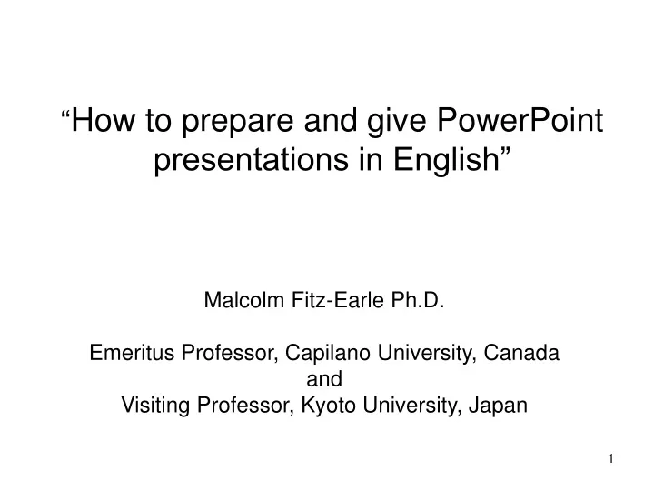 how to prepare and give powerpoint presentations in english