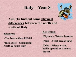 Italy – Year 8