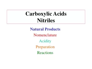 Carboxylic Acids Nitriles