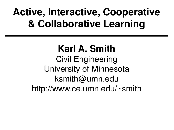 active interactive cooperative collaborative learning