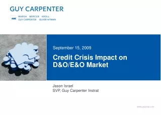 Credit Crisis Impact on D&amp;O/E&amp;O Market