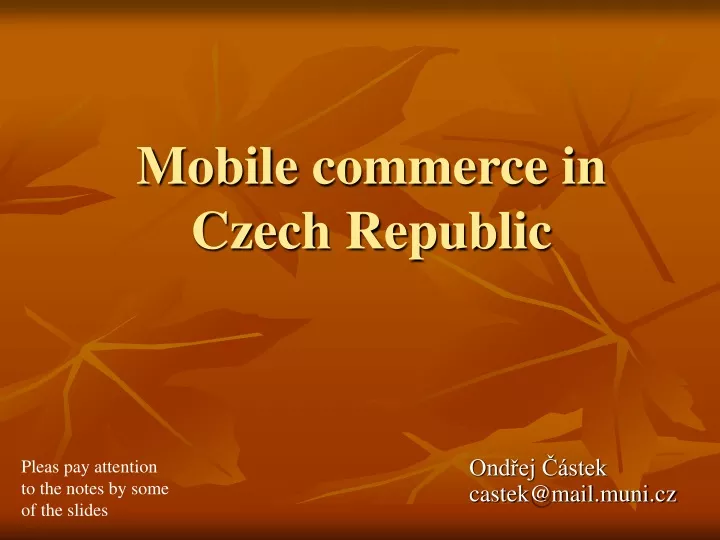 mobile commerce in czech republic
