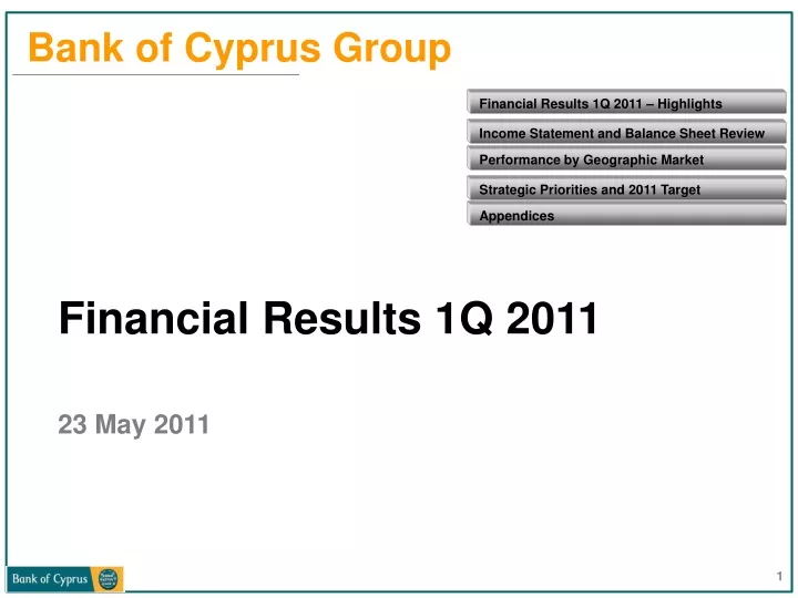 financial results 1q 2011 23 may 2011