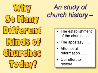 Why  So Many  Different  Kinds of Churches  Today?