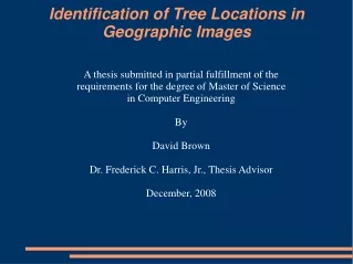 Identification of Tree Locations in Geographic Images