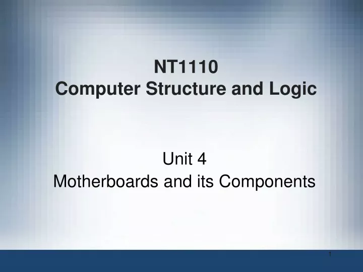 nt1110 computer structure and logic