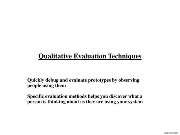 qualitative evaluation techniques