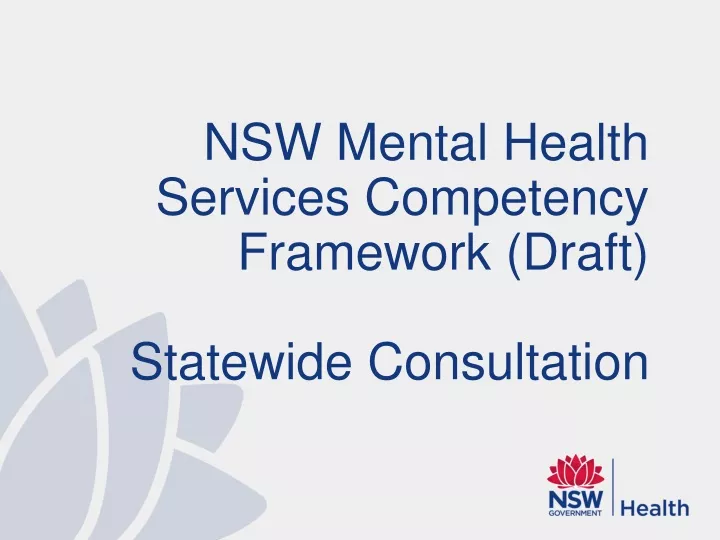 nsw mental health services competency framework
