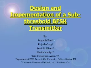 Design and  Impementation  of a Sub-threshold BFSK Transmitter