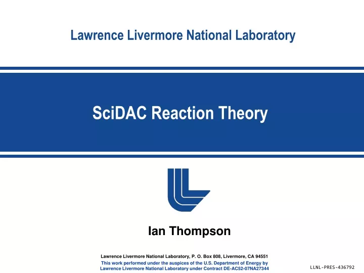 scidac reaction theory