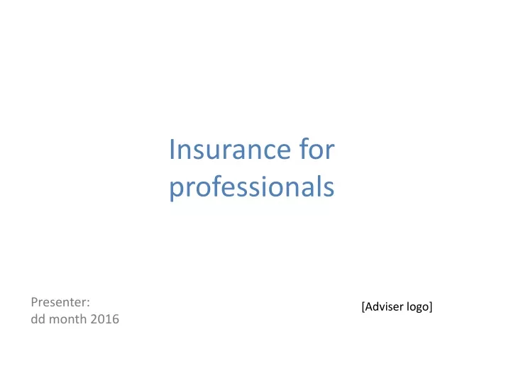 insurance for professionals