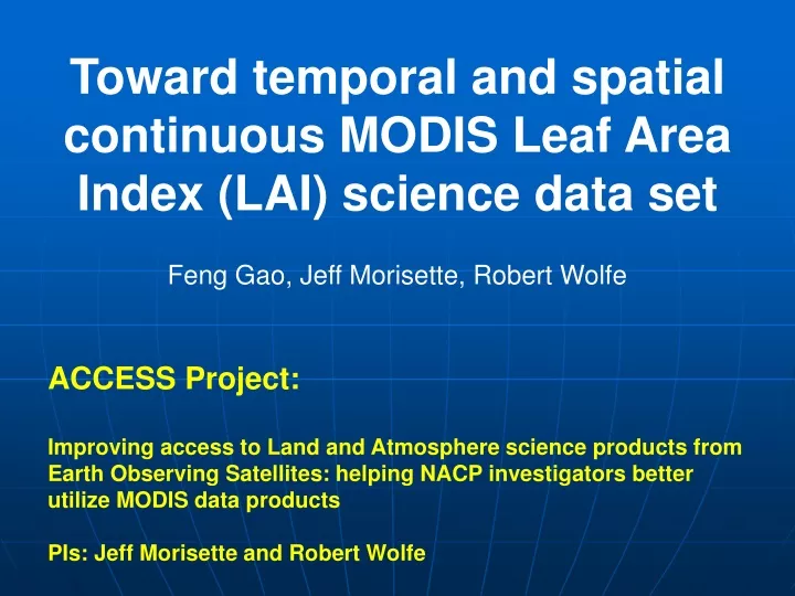 toward temporal and spatial continuous modis leaf