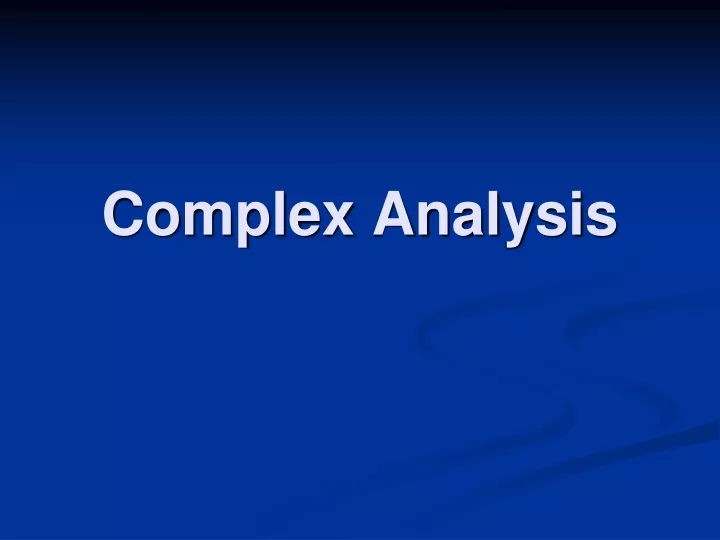 complex analysis