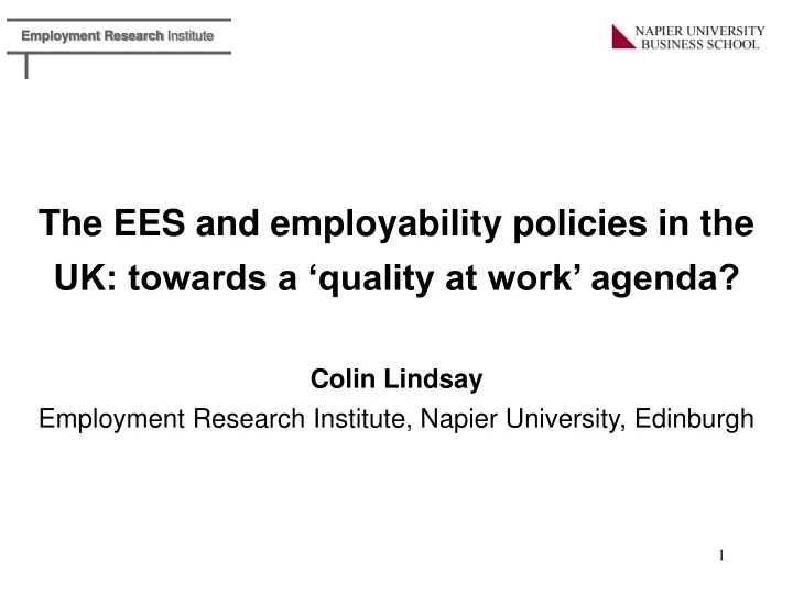 the ees and employability policies