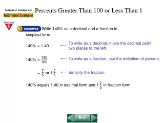 Percents Greater Than 100 or Less Than 1