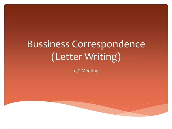 bussiness correspondence letter writing