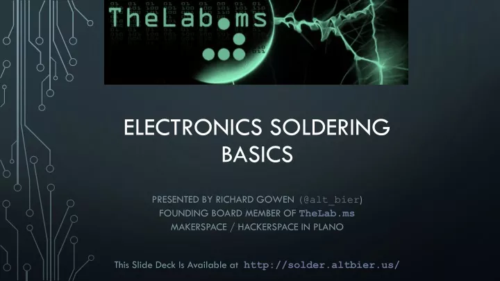 electronics soldering basics