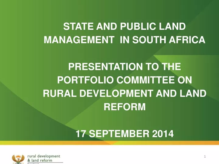 state and public land management in south africa