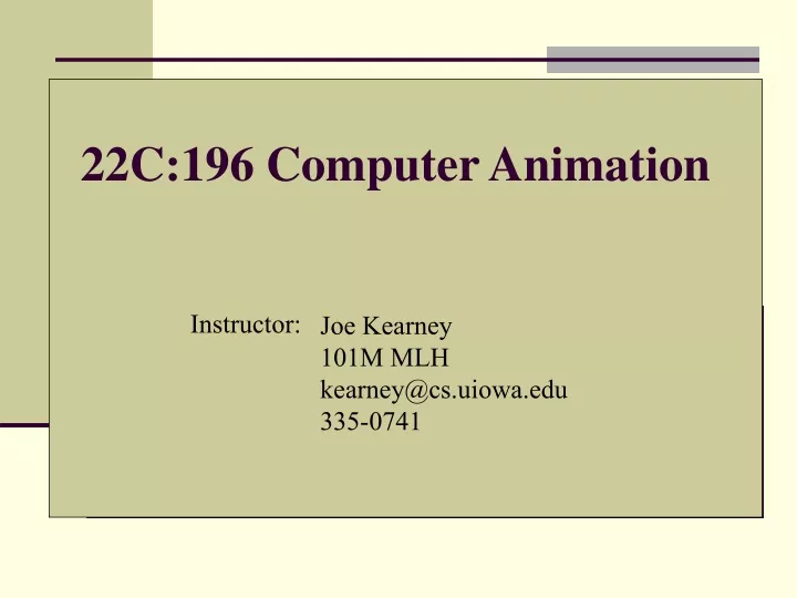 22c 196 computer animation