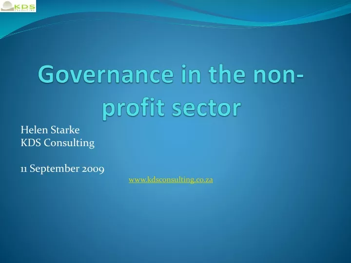 governance in the non profit sector