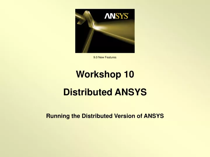 workshop 10 distributed ansys