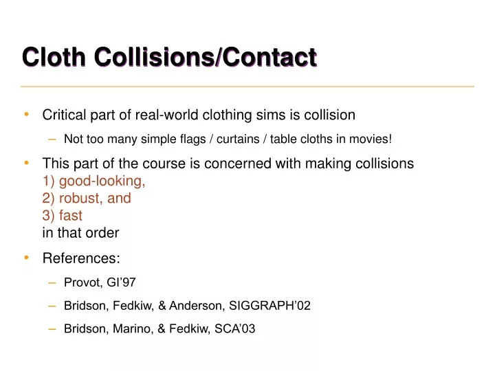 cloth collisions contact