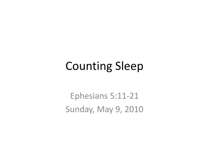counting sleep