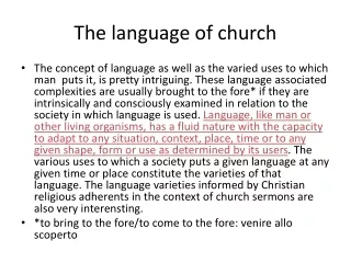 The language of church