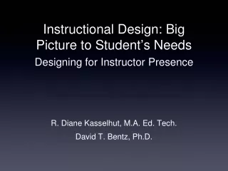 Instructional Design: Big Picture to Student ’ s Needs