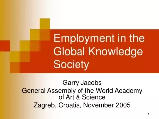 Employment in the Global Knowledge Society