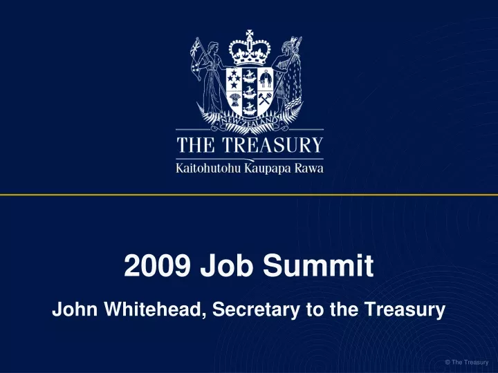 2009 job summit john whitehead secretary to the treasury