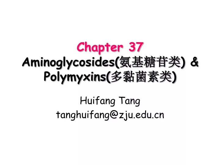 chapter 37 aminoglycosides polymyxins