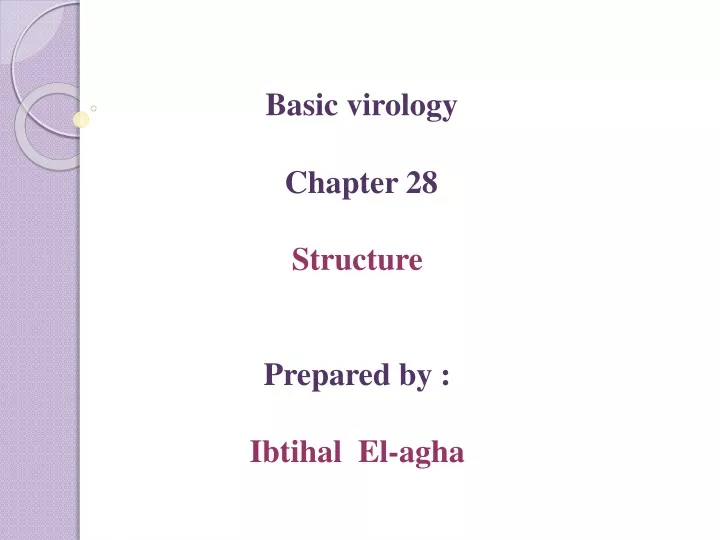 basic virology chapter 28 structure prepared