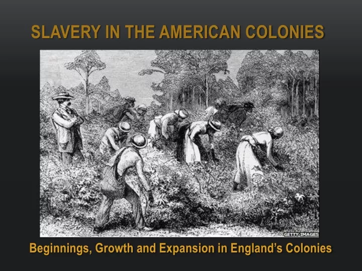 slavery in the american colonies