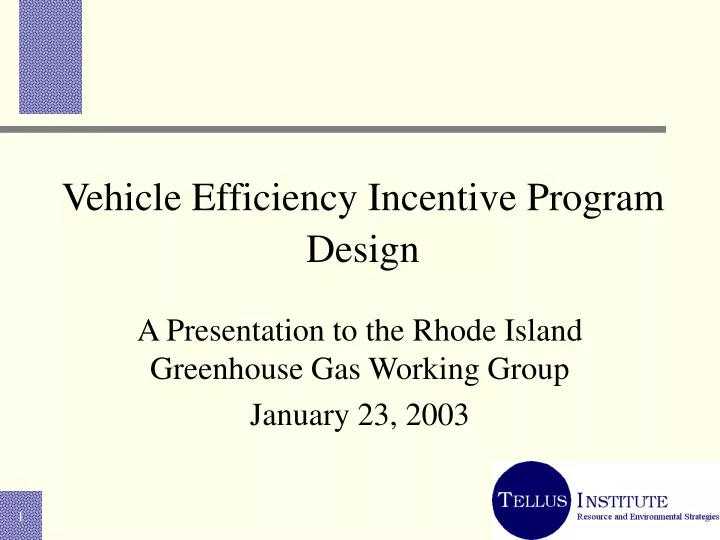 vehicle efficiency incentive program design