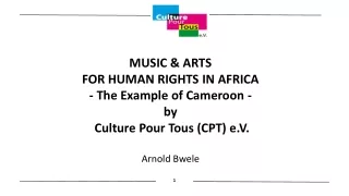 MUSIC &amp; ARTS FOR HUMAN RIGHTS IN AFRICA - The Example of Cameroon - by