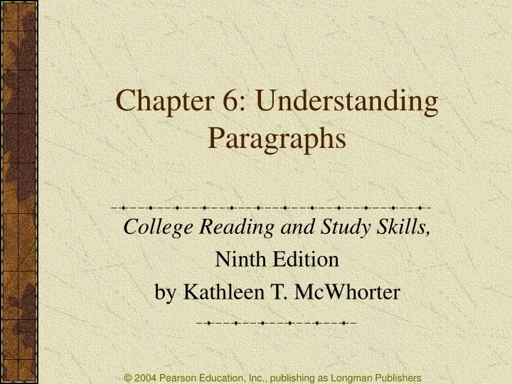 chapter 6 understanding paragraphs