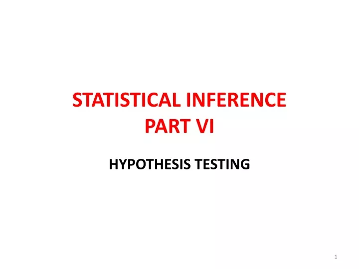 statistical inference part vi
