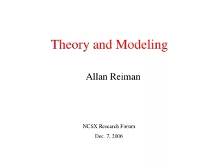 Theory and Modeling